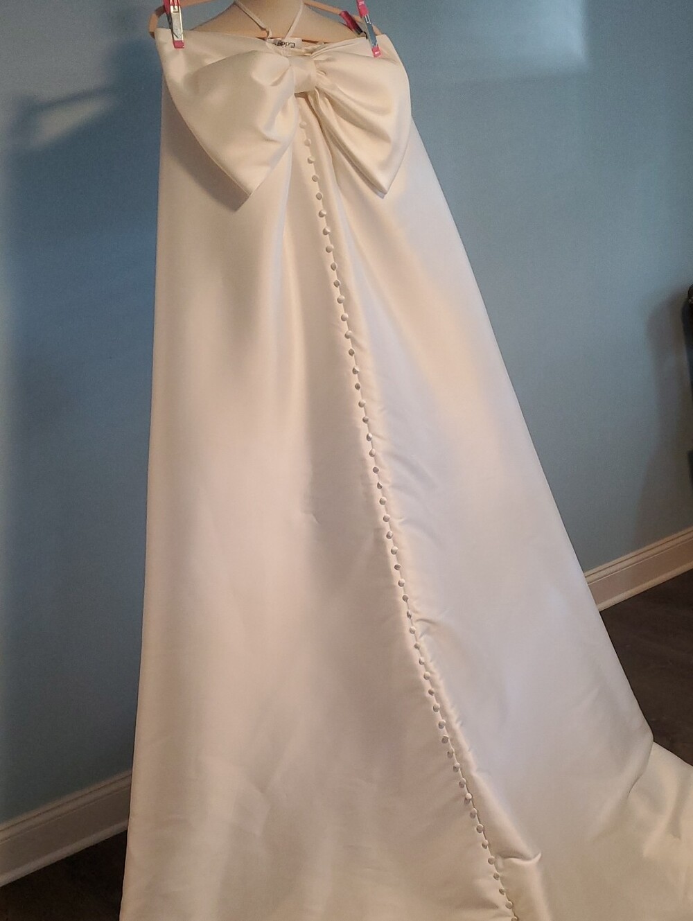 Elegant Cream/ivory  Detachable  Dress Train with Bow Detail